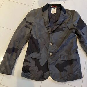 Diesel grey camo blazer sport jacket. Button up. Skull pocket! EUC!